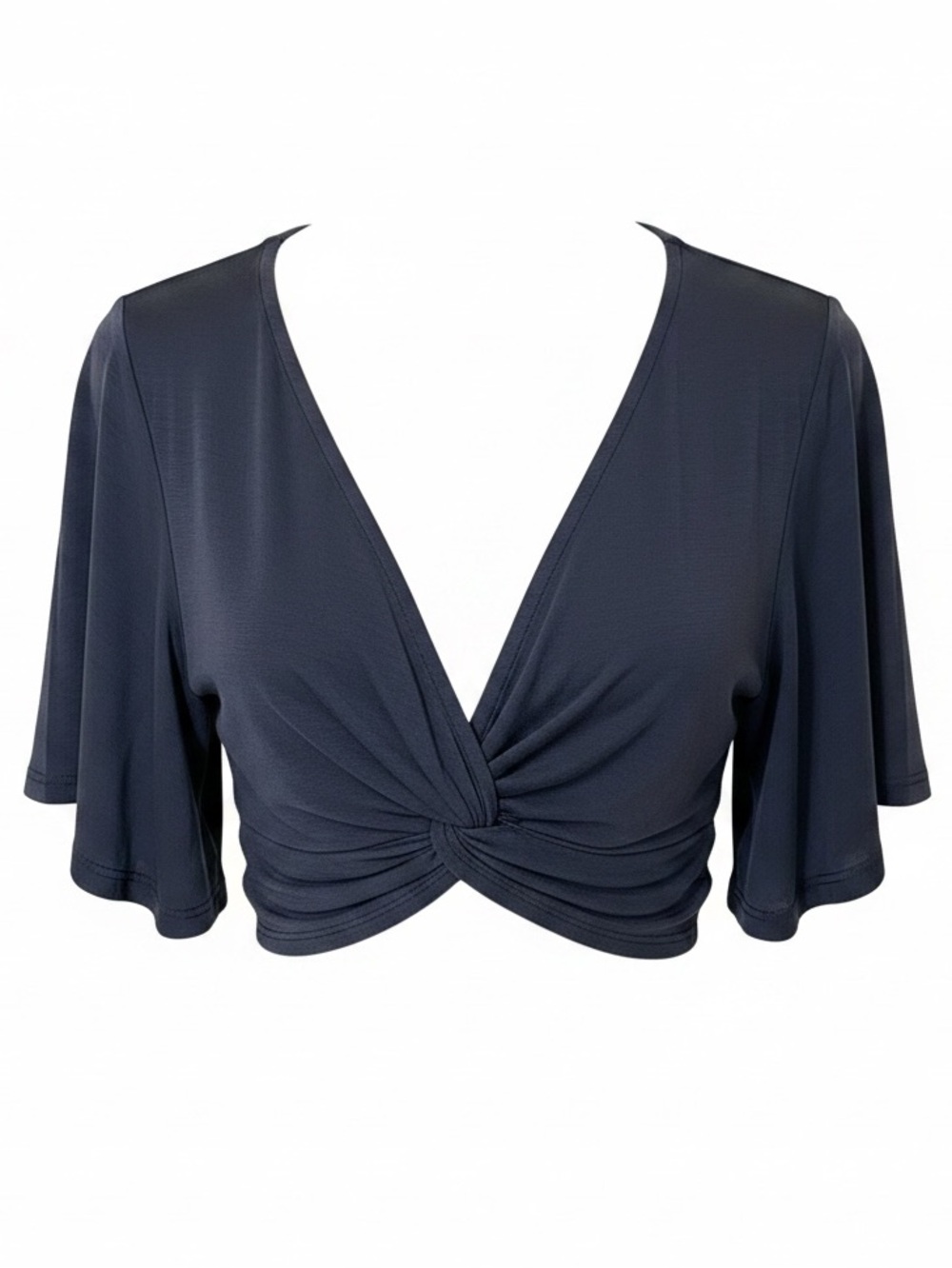 Canadian Designer (WorkHall) Navy Twist-Front Women’s Crop Top
